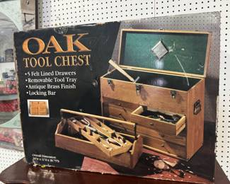 NIB Oak tool chest
