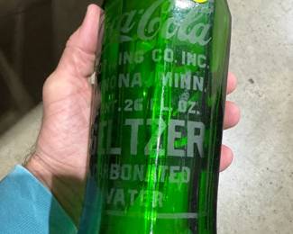 Coca Cola green seltzer bottle