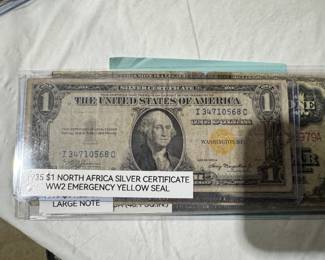 gold coins, silver coins, assorted currency
