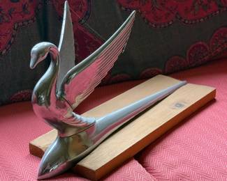 Art Deco Chrome Swan Automobile Hood Ornament
