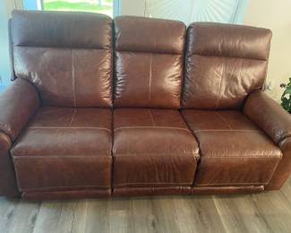 Leather sofa, electric recliner. Need to plug in and make sure it works