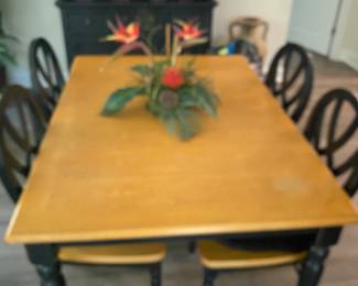 Nice wood dining room table with 4 chairs