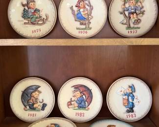 Hummel annual collector plates dated 1975, 1976, 1977, 1981, 1982 and 1983