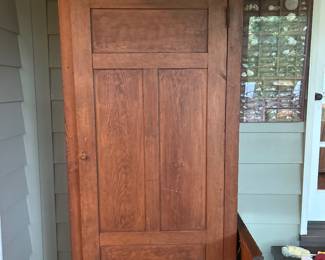 Antique pine 1 door cabinet square nails, mortise and tenon construction.