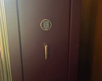 Fort Knox High-Security Safe Fort Knox premium high-security safe, approximately 5β tall Γ 26β wide Γ 19Β½β deep. Heavy-duty construction with an elegant burgundy finish, electronic combination keypad and brass-tone handle.