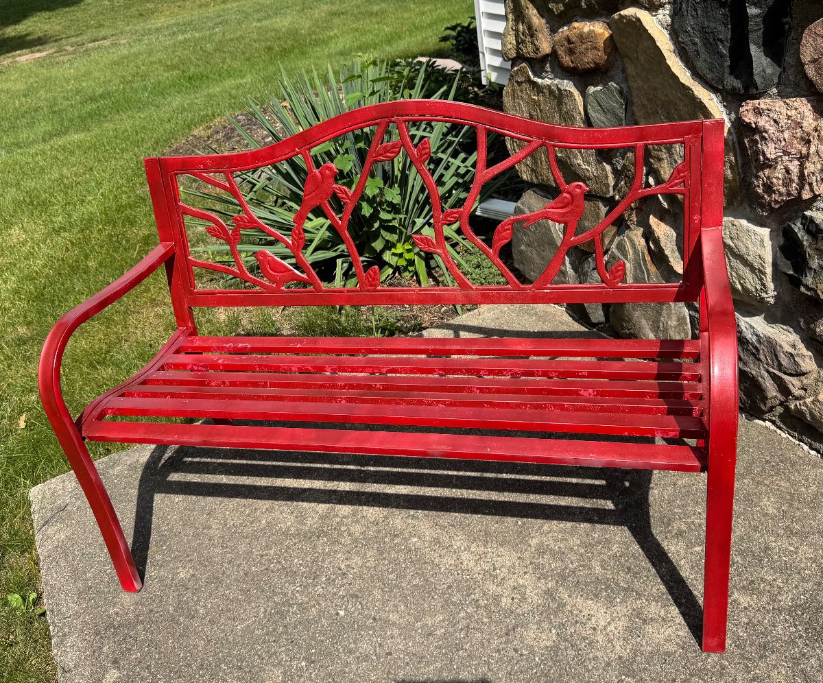 Nice Red Metal Bench