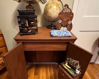 Vintage Sewing Machine with contents