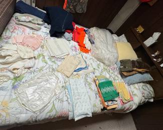Old clothes, linens, misc