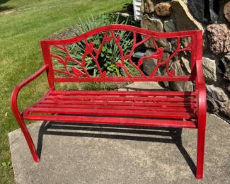 Nice Red Metal Bench