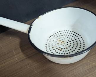 White Enamel Strainer