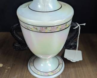 Art Signed Fenton Compote w/Dolphin Handles