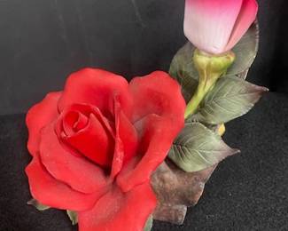 Ceramic Red Rose Figurine