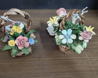 Capodimonte Style Flower Baskets