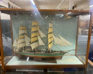 Lg. Mid 20th C. Thermopylae Clipper Ship Cased