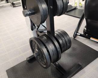 weight plates: $ 0.50 cents per pound. plate rack: $30