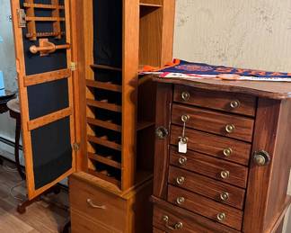 Two large jewelry armoire