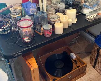 Candles and small record player