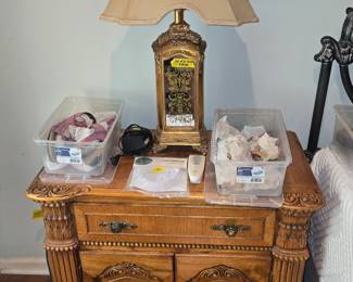 night stand and lamp