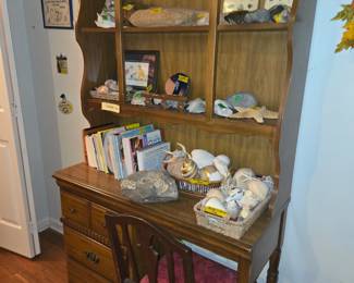 desk with rocks and shells