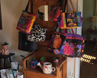 antique hall tree, designer bags
