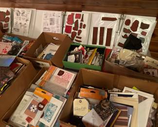 Scrapbooking items , boxes and boxes