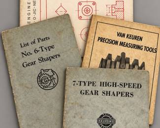 collection of four vintage engineering and machine shop reference manuals and handbooks.