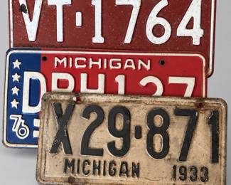 1933 , 69, 76 license plates
