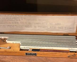 vintage K&E Leroy Lettering Set in a wooden case