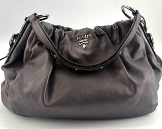 Prada leather hobo bag