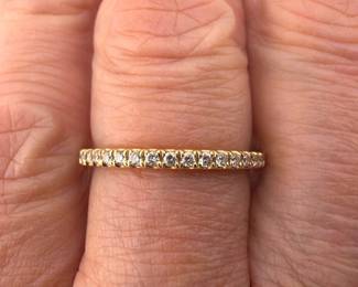 14kt diamond half eternity band; (one of a pair)