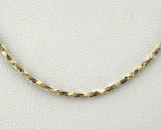 24kt gold bonded twist chain necklace; 18"L