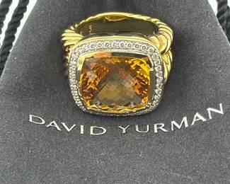David Yurman 18kt citrine, diamond ring