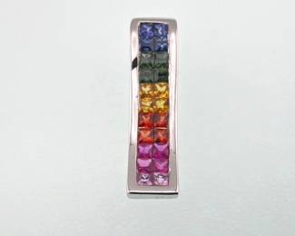 14kt multi color sapphire pendant