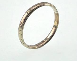 Engraved 18kt white gold band
