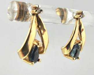 14kt diamond and sapphire earrings
