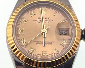 Rolex 18kt and stainless watch; runs well