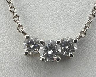 14kt white gold and diamond necklace; 3/4 ctw.