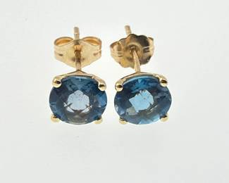 Pair of 14kt blue topaz earrings