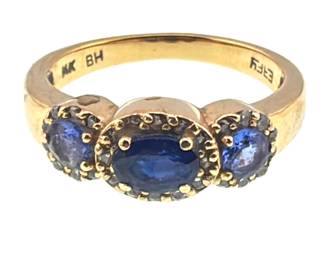 "Effy" 14kt sapphire, diamond ring