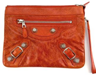 Balenciaga "Motocross" leather clutch