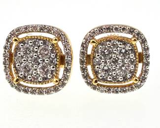 14kt diamond cluster earrings