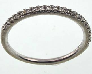 14kt diamond half eternity band; one of a pair