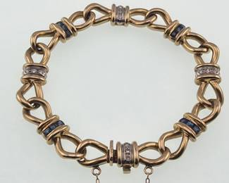 14kt diamond, sapphire bracelet