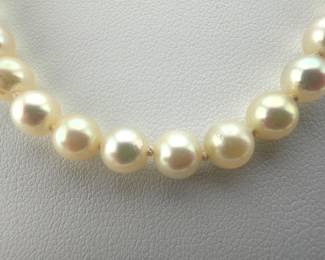 14kt cultured pearl choker; 14"L