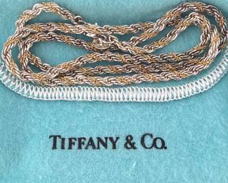  Tiffany and Co. 18kt and sterling rope necklace