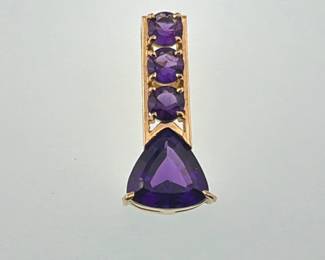 14kt and amethyst slider pendant