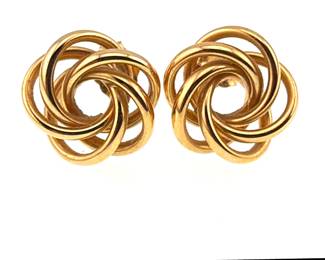 Pair of 14kt French knot earrings