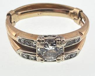 Diamond and 14kt diamond ring