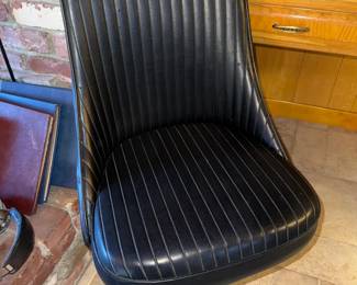 Pair of black vinyl 1960s Chromecraft chairs in decent condition