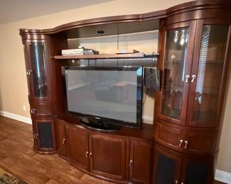 Large Mahogany entertainment center 